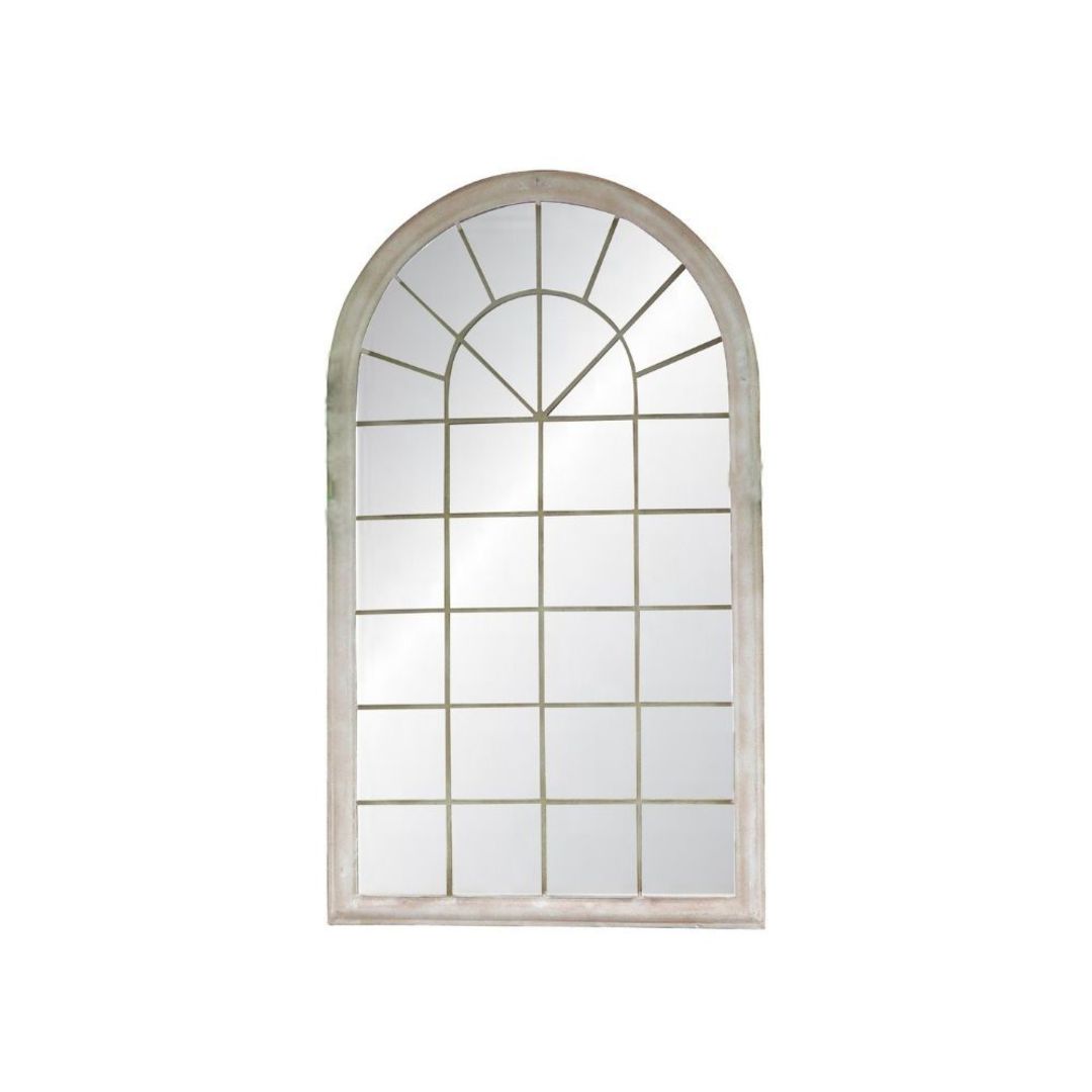 Outdoor Arched Antique White Mirror image 0